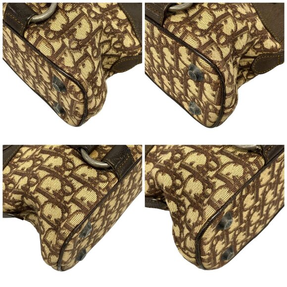 Auth DIOR/ChristianDior Vintage Traveler - Beige Dark Brown Jacquard Leather - Picture 16 of 16